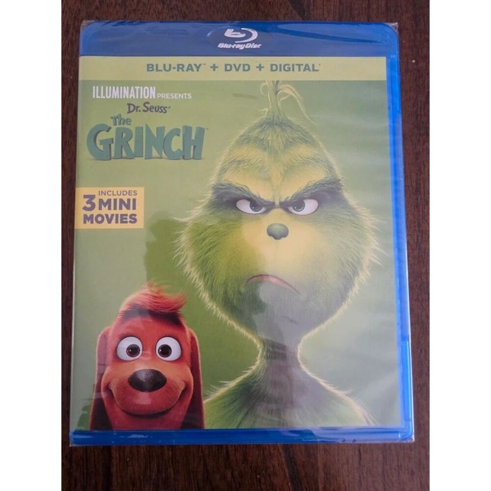 The Grinch Blu-ray + DVD + Digital 2018 3 Mini Movies NEW Sealed